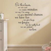 New Beautiful Quotes Sticker House Rules Quote Removable Vinyl Wall Sticker best House Rules Sticker wall decor stickers
