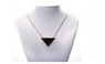 Vintage Korean StarSmall Black Triangle Long Pendant Necklace