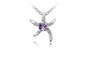 Silver Plated Austria Crystal Starfish Love Pendants Necklace