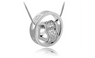 Silver Rhinestone Heart Fashion Pendant Necklace for Women