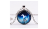 White Horse Picture Glass Pendant Necklace for Women