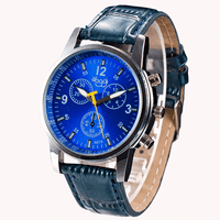 New Beautiful Luxury Fashion Crocodile Blue Faux Leather Mens Analog Wrist Watch and Watch straps