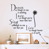 Beautiful wall stickers about love Dance As Though No One Is Watching Love Quote Wall Decal Wall Stickers Alphabet Letters - sparklingselections