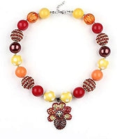 Thanksgiving Day Turkey Chunky Bubblegum Beaded Necklace - sparklingselections