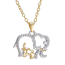 New Beautiful Unique Necklace Gold Silver Plated Crystal Big Elephant With Baby Pendant Necklace Jewelry