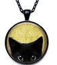 New Beautiful Peeking Black Cat Antique Pendant Necklace