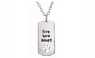 Silver Plated Rectangular Dog Tag Style Pendant Necklaces