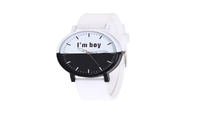 New Black And White Pattern PU Leather Band Quartz Wrist Watch - sparklingselections