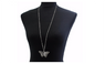 Retro Silver Plated Butterfly Pendant Necklace For Women