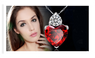 Silver-Plated Cubic Zirconia Pendant Crystal Rhinestone Necklace