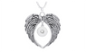 Metal Ginger Snap Button Boho Wings Pendant Necklace For Women