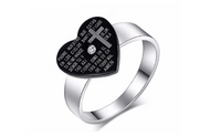 Stainless Steel CZ Stone Heart With cross Fashion Ring For Women (7)