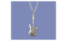 Fashion Vintage Silver Tone Guitar Pendant Short Necklace