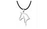 Silver Plated Horse Head Animal Heart Charm Pendant Necklace