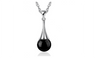 Silver Plated Crystal Imitation Pearl Opal Pendant Necklace For women