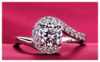 White Gold Plated Vintage Engagement Ring for Women