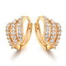 Fashion Gold-Color Round Crystal Cubic Zircon Hoop Earrings For Women