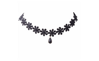 Vintage Gothic Crochet Lace Flower Tear Charm Choker Collar Necklace