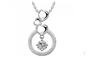 Cubic Zirconia Crystal Heart Round Pendant Necklace For Women