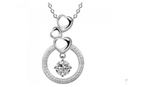 Cubic Zirconia Crystal Heart Round Pendant Necklace For Women High Quality - sparklingselections