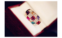 Blue Kiss Fashion Colorful Crystal Rings For Women
