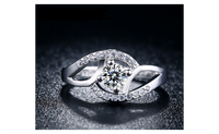 Platinum Plated Crystal Romantic Gorgeous Engagement rings(6,7,8)