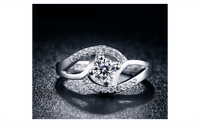 Platinum Plated Austrian Crystal Romantic Gorgeous Engagement rings - sparklingselections