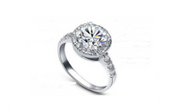 Silver Plated Rings 4 Carat Cubic Zirconia Women Wedding Ring