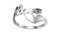 Hollow Love Heart Trendy Stainless Steel Rings For Women - sparklingselections