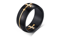 High Quality New Stainless Steel Ring 8MM Detachable Cross Fashion Ring Jewelry For Women-7