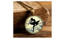 Vintage Bronze Art Collage Ballerina Dancing Glass Cabochon Pendant Necklace