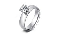 Stainless Steel Rings With Shining CZ Stone Smooth Fashion For Women - sparklingselections
