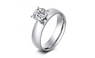 Stainless Steel Rings With Shining CZ Stone Smooth Fashion For Women