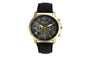 Faux Leather Black Auto Date Quartz Wrist Watch