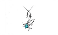 Cute Silver Plated Double Dolphins Pendant Charm Chain Necklace Jewelry - sparklingselections