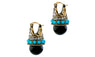 Women Round Black Palace Crystal Beautiful Earrings