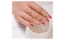 7 pcs Women's Rhinestone Bowknot,Knuckle,Midi,Mid Finger Tip Rings Set