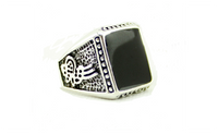 Vintage Jewelry Square Black Stone Ring For Men