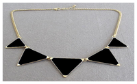 Black Geometrical Triangle Necklace Fashion Choker Necklace