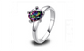 Mystic Rainbow Topaz Party Women Wedding Silver Plated Ring