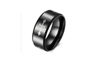 Titanium steel Black Gun Plated Engagement Ring For Women (7)