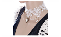 Fashion Elegant Handmade Lace Beads Collar Choker Necklace