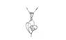 Classic Cubic Zirconia Stone Heart Pendant Necklace For Women
