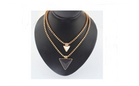 Gold Double Layer Chain Triangle Pendant Necklace