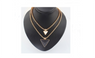 Gold Double Layer Chain Triangle Pendant Necklace