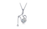 Stylish Silver Plated Crystal Aquarius Pendant Necklace For Women