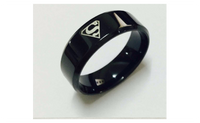 Fashion Signet Black Titanium Stainless Steel Band Ring (8,9,10)