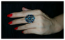 Vintage Charming Blue Stone Ring Retro Design For Women(Resizable)