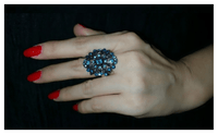 Vintage Charming Blue Stone Ring Retro Design For Women - sparklingselections
