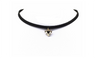 Torques Maxi Statement Plain Black Velvet Pendant Necklace